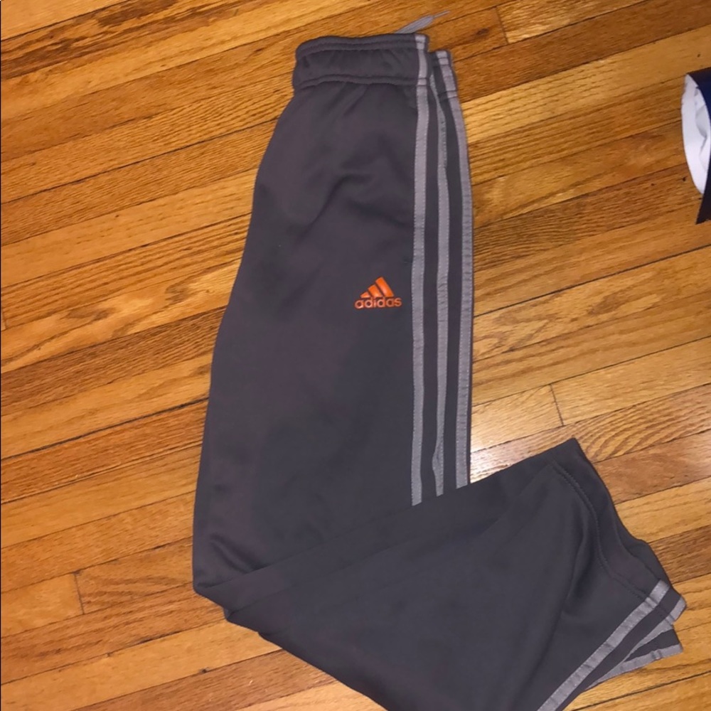 Boys Gray Climawarm Adidas Pants